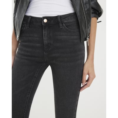 Black Mid Rise Skinny Jeans