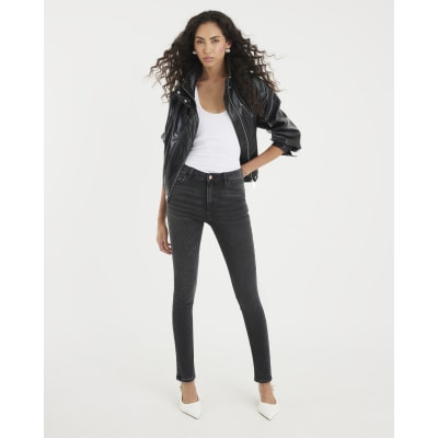 Black Mid Rise Skinny Jeans