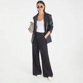 Black Mid Rise Wide Leg Tie Front Jeans