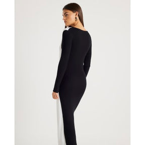 Black Monochrome Maxi Jumper Dress