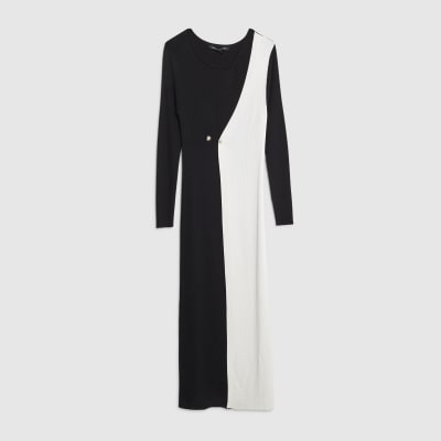 Black Monochrome Maxi Jumper Dress