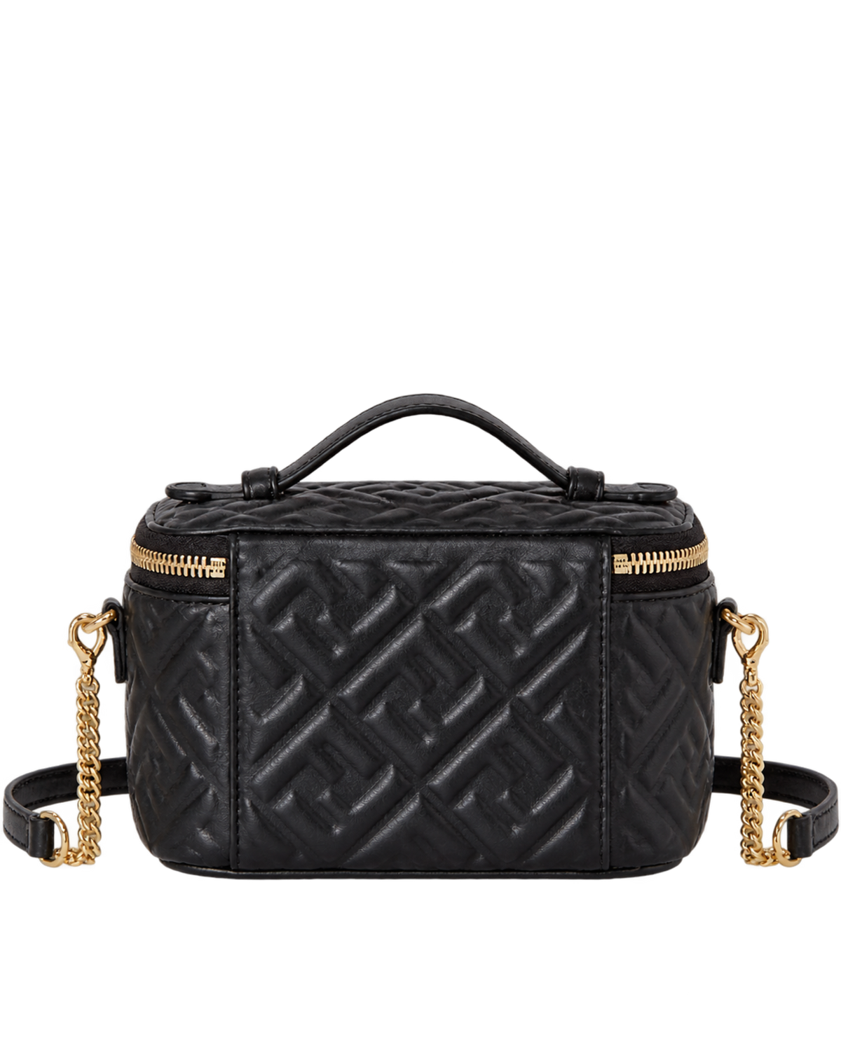 Black nappa leather mini-bag with FF motif