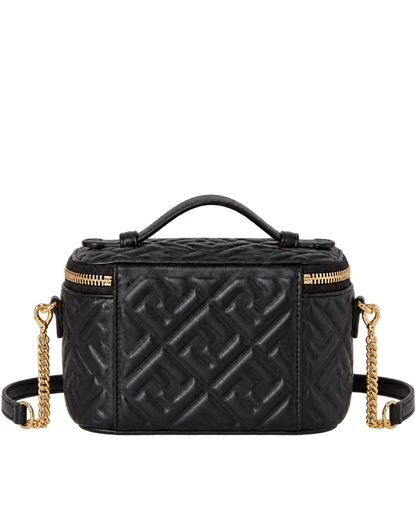 Black nappa leather mini-bag with FF motif