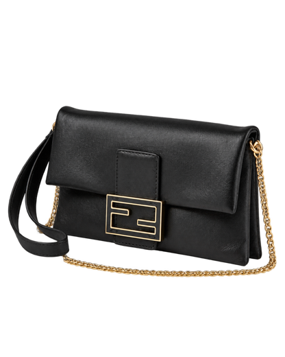 Black nappa leather pochette