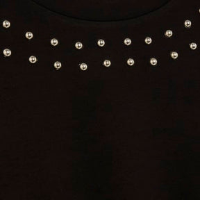 Black Neoprene Stud Batwing Sweatshirt