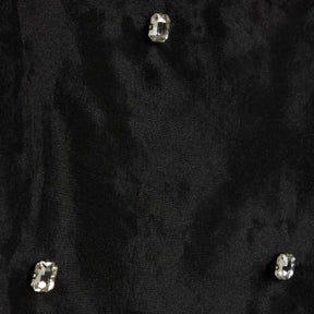 Black Organza Embellished Midi Skirt