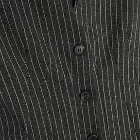 Black Pinstripe Sleeveless Waistcoat