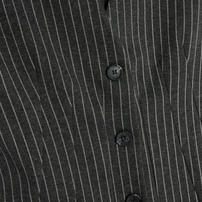 Black Pinstripe Sleeveless Waistcoat