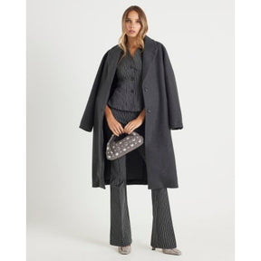 Black Pinstripe Sleeveless Waistcoat