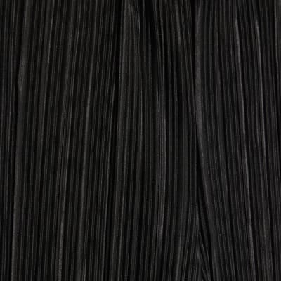 Black Plisse Wide Leg Trousers