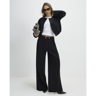 Black Pocket Detail Bomber Jacket
