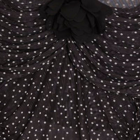 Black Polka Dot Corsage Bardot Bodysuit