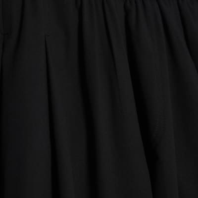 Black Poplin Barrel Trousers