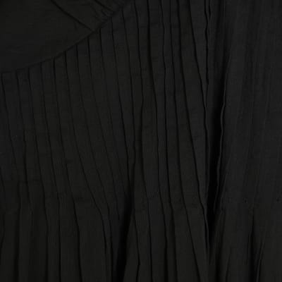 Black Premium flutter midi dress