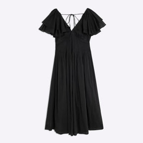 Black Premium flutter midi dress