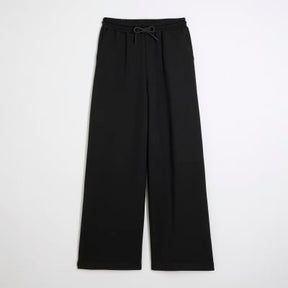 Black Premium High Waisted Wide Leg Joggers