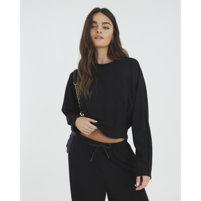 Black Premium Long Sleeve Batwing Sweatshirt