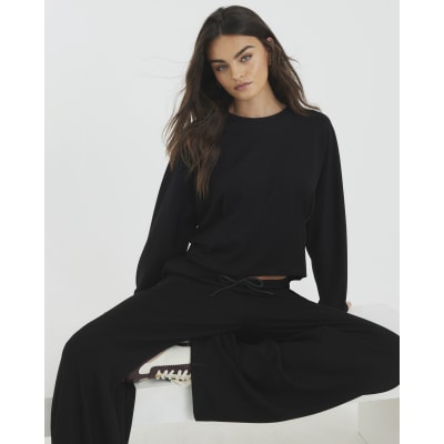 Black Premium Long Sleeve Batwing Sweatshirt