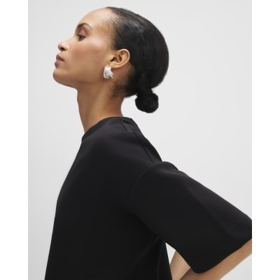 Black Premium Short Sleeve Boxy T-Shirt