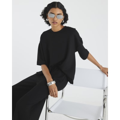Black Premium Short Sleeve Boxy T-Shirt