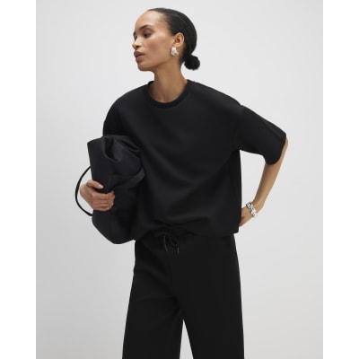 Black Premium Short Sleeve Boxy T-Shirt