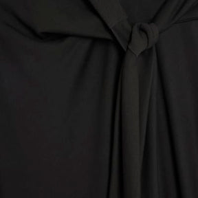 Black Premium Short Sleeve Knot Midi Dress