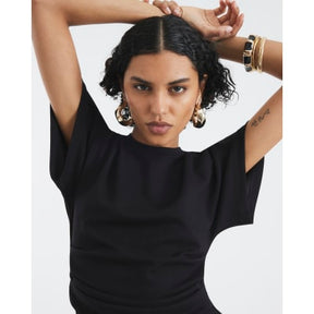 Black Premium Short Sleeve Ruched T-shirt