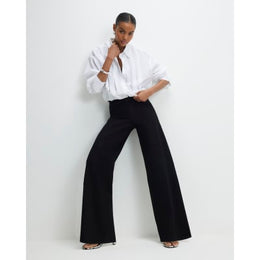 Black Pull-On Sculpt Palazzo Jeans