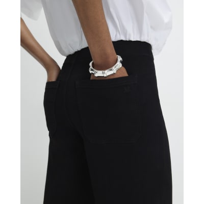 Black Pull-On Sculpt Palazzo Jeans