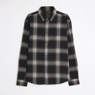 Black Regular Fit Check Shirt