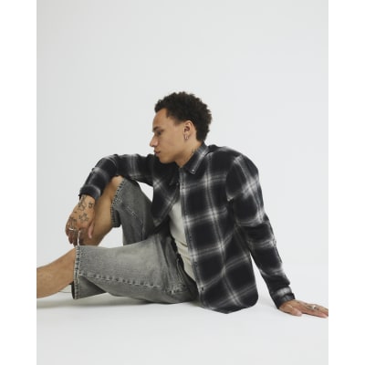 Black Regular Fit Check Shirt