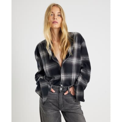 Black Regular Fit Check Shirt