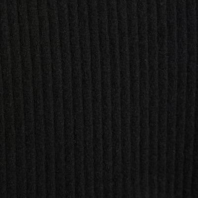 Black Ribbed Wide Leg Trousers