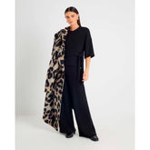 Black Ribbed Wide Leg Trousers