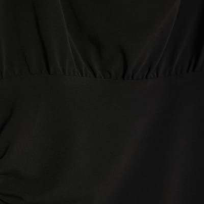 Black Ruched T-Shirt