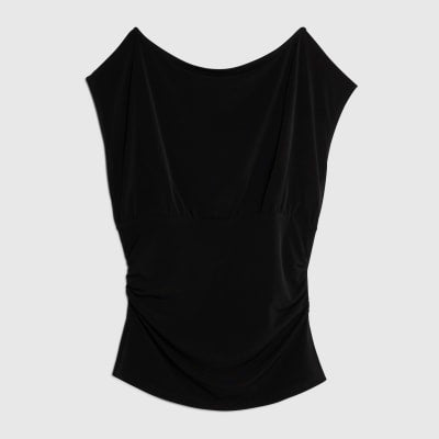 Black Ruched T-Shirt