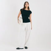Black Ruched T-Shirt