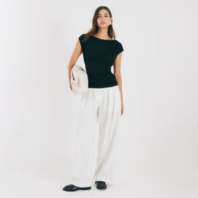 Black Ruched T-Shirt