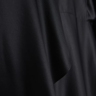 Black satin Cape Mini Dress