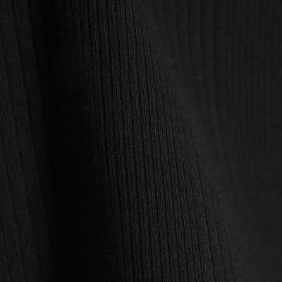 Black Scoop Neck Cap Sleeve T-shirt