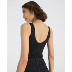 Black Scoop Neck Studded Bodysuit