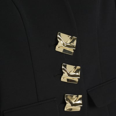 Black sculpted jersey Blazer