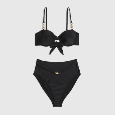 Black Shaping Notch Bikini Top