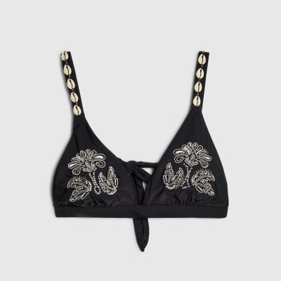Black Shell Bikini Top