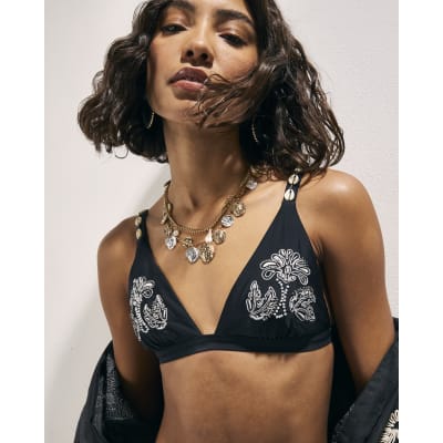 Black Shell Bikini Top
