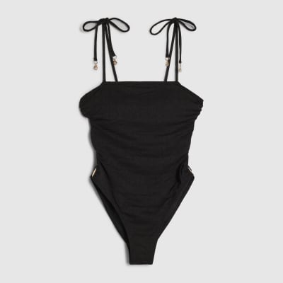 Black Shell Side Trim Swimsuit