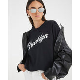 Black Short Sleeve Brooklyn Print T-shirt