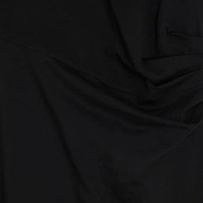 Black Short Sleeve Drape Side Midi Dress