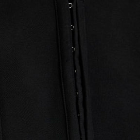Black Short Sleeve Hook And Eye Polo Shirt