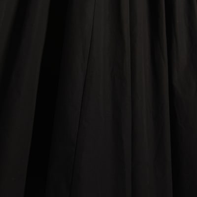 Black Short Sleeve Hybrid Drape Maxi Dress